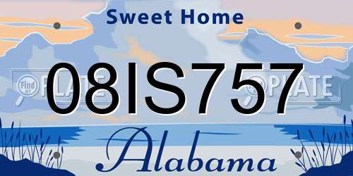 08IS757 Alabama License Plate