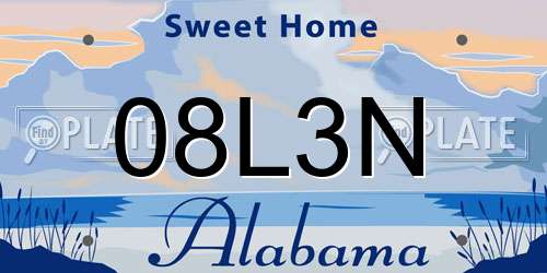 08L3N Alabama License Plate