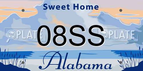 08SS Alabama License Plate