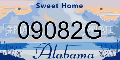 09082G Alabama License Plate