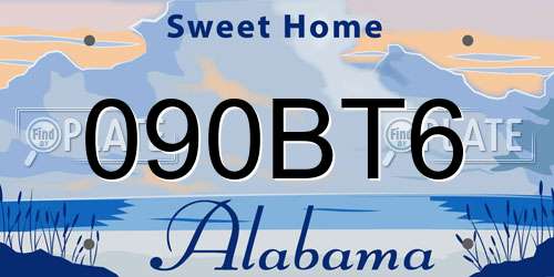 090BT6 Alabama License Plate