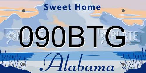 090BTG Alabama License Plate