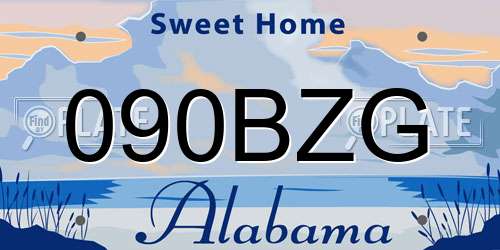090BZG Alabama License Plate