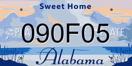 090F05 Alabama License Plate