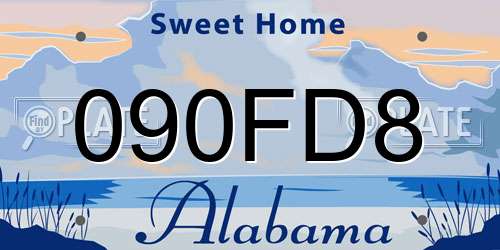 090FD8 Alabama License Plate
