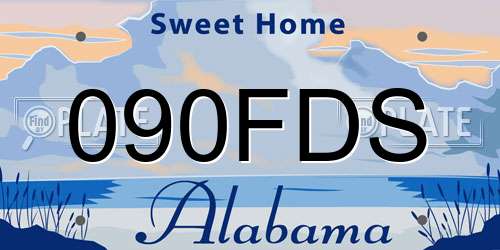 090FDS Alabama License Plate