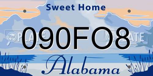 090FO8 Alabama License Plate
