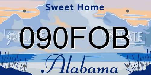 090FOB Alabama License Plate