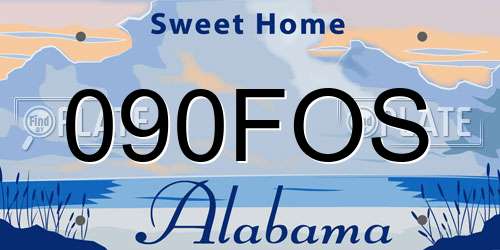 090FOS Alabama License Plate