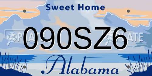 090SZ6 Alabama License Plate