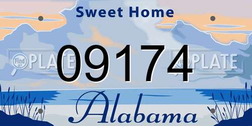 09174 Alabama License Plate