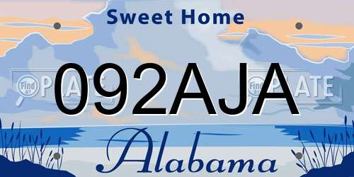 092AJA Alabama License Plate