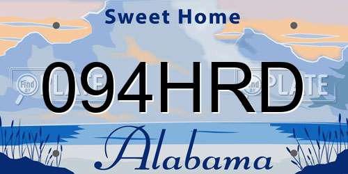 094HRD Alabama License Plate
