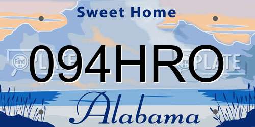 094HRO Alabama License Plate
