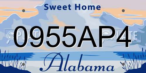 0955AP4 Alabama License Plate