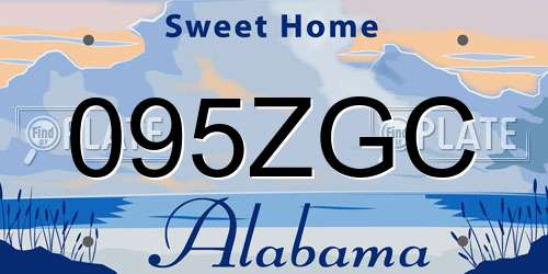 095ZGC Alabama License Plate
