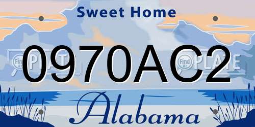 0970AC2 Alabama License Plate
