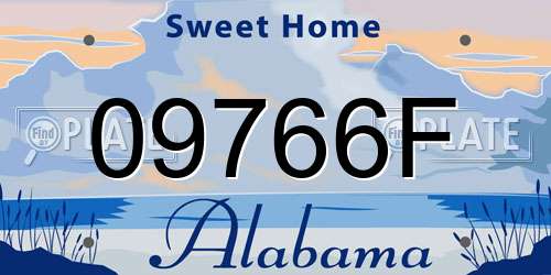 09766F Alabama License Plate