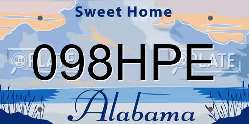098HPE Alabama License Plate