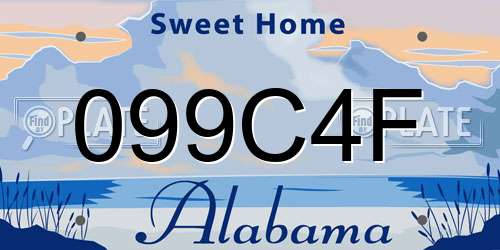 099C4F Alabama License Plate