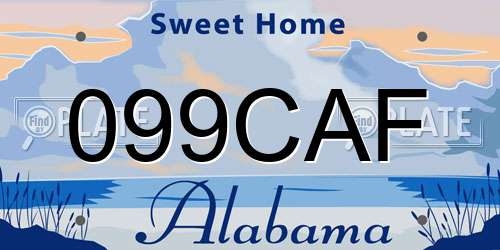 099CAF Alabama License Plate