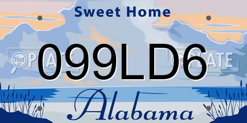 099LD6 Alabama License Plate