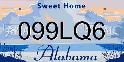 099LQ6 Alabama License Plate