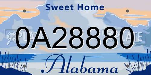 0A28880 Alabama License Plate
