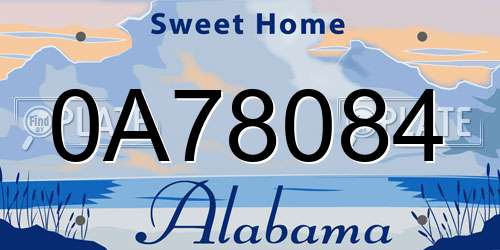 0A78084 Alabama License Plate