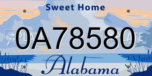 0A78580 Alabama License Plate