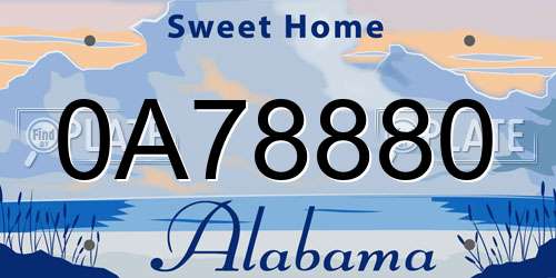 0A78880 Alabama License Plate