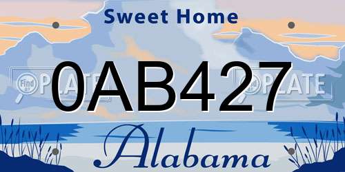 0AB427 Alabama License Plate
