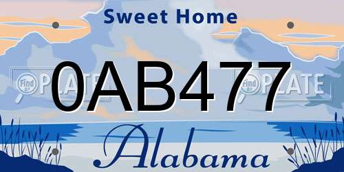 0AB477 Alabama License Plate