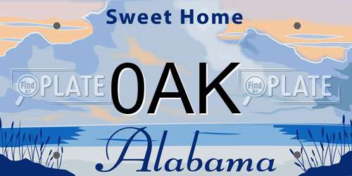 0AK Alabama License Plate