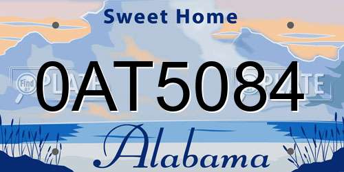 0AT5084 Alabama License Plate