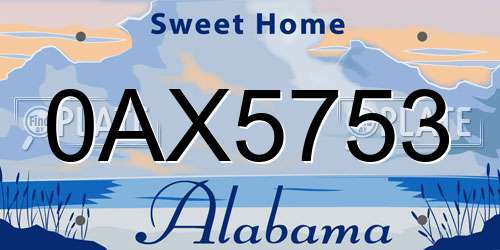 0AX5753 Alabama License Plate