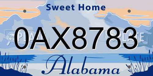0AX8783 Alabama License Plate