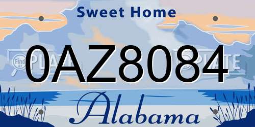 0AZ8084 Alabama License Plate