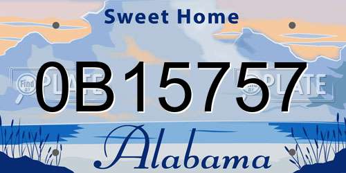 0B15757 Alabama License Plate