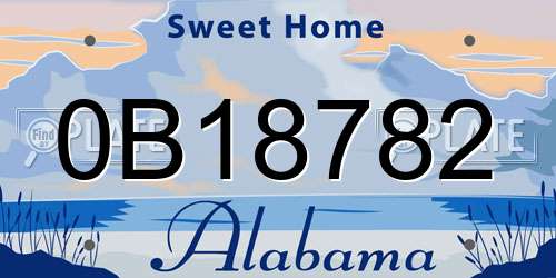 0B18782 Alabama License Plate