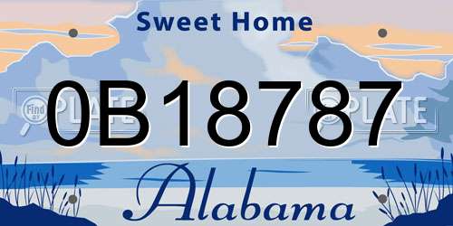 0B18787 Alabama License Plate