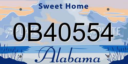 0B40554 Alabama License Plate
