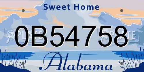 0B54758 Alabama License Plate