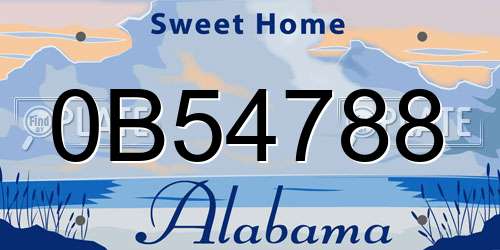 0B54788 Alabama License Plate