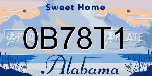 0B78T1 Alabama License Plate