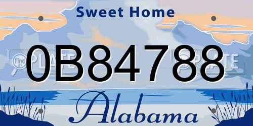 0B84788 Alabama License Plate
