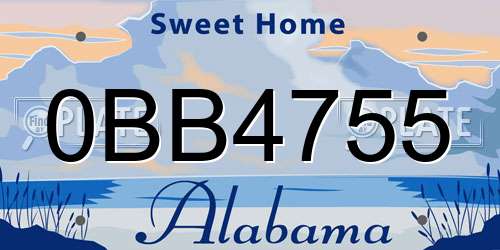 0BB4755 Alabama License Plate