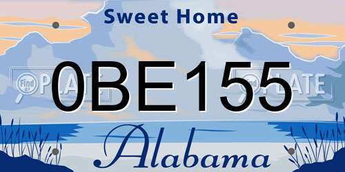 0BE155 Alabama License Plate