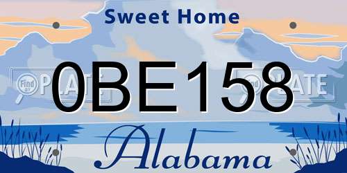 0BE158 Alabama License Plate