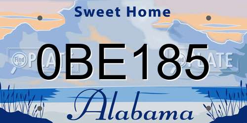 0BE185 Alabama License Plate